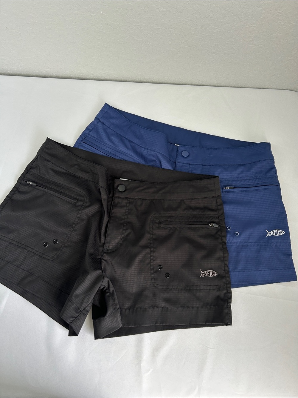 AFTCO Women’s Ripstop Fishing Shorts Navy/Black Bundle Size 10 Outdoor Hiking